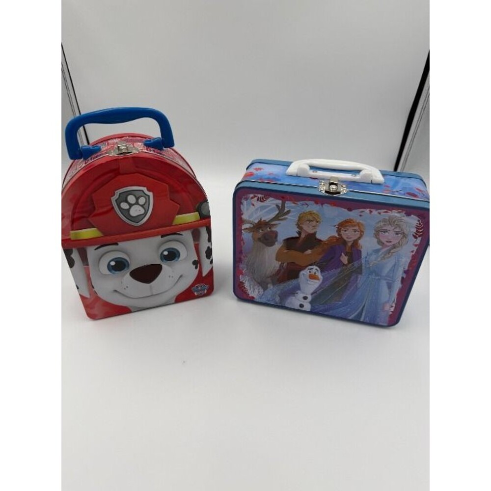 Sven, Anna, Elsa, Kristoff, Frozen 2 & Paw Patrol Lunchbox Tins, Good Condition.